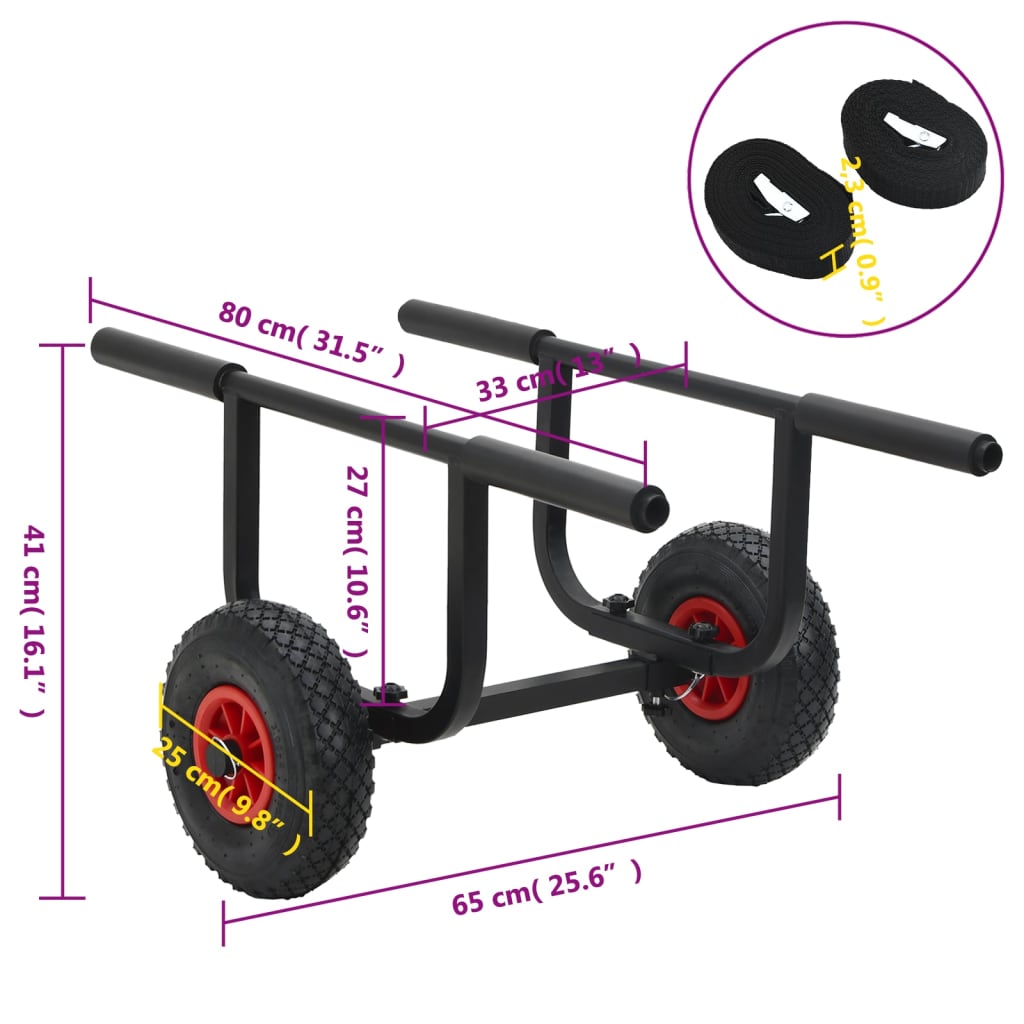 vidaXL kajakvogn 90 kg aluminium