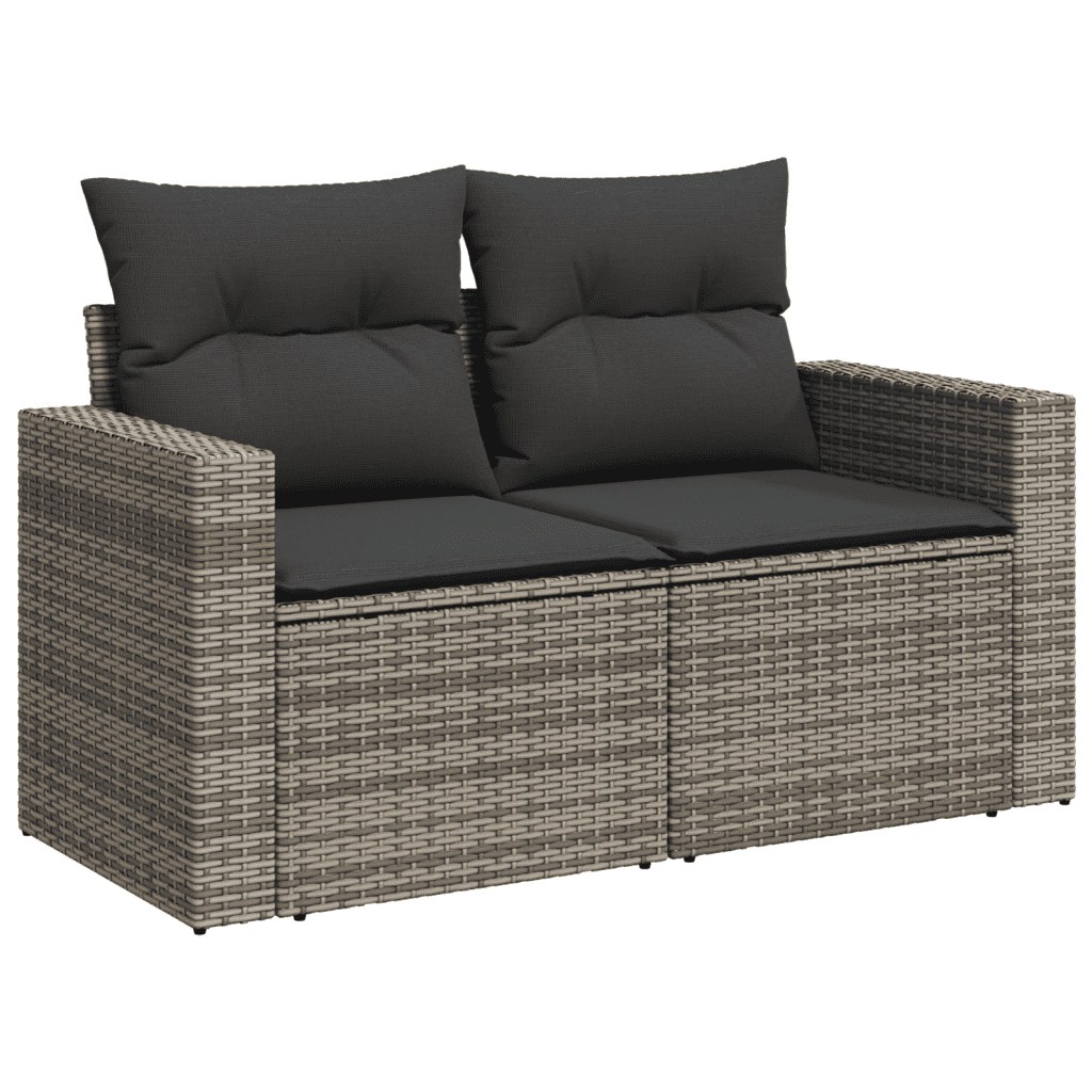 vidaXL sofasæt 5 dele med hynder polyrattan grå