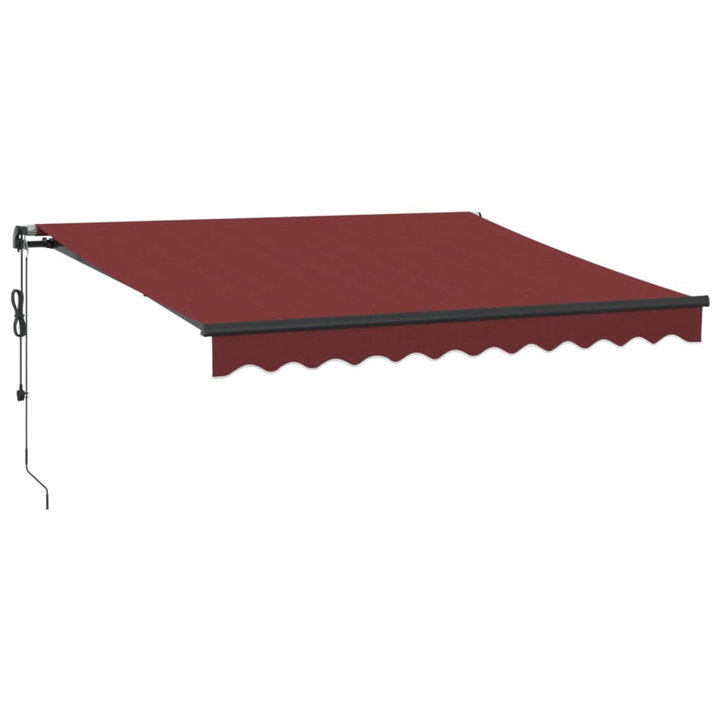 vidaXL markise med LED-lys 300x250 cm automatisk betjening bordeaux