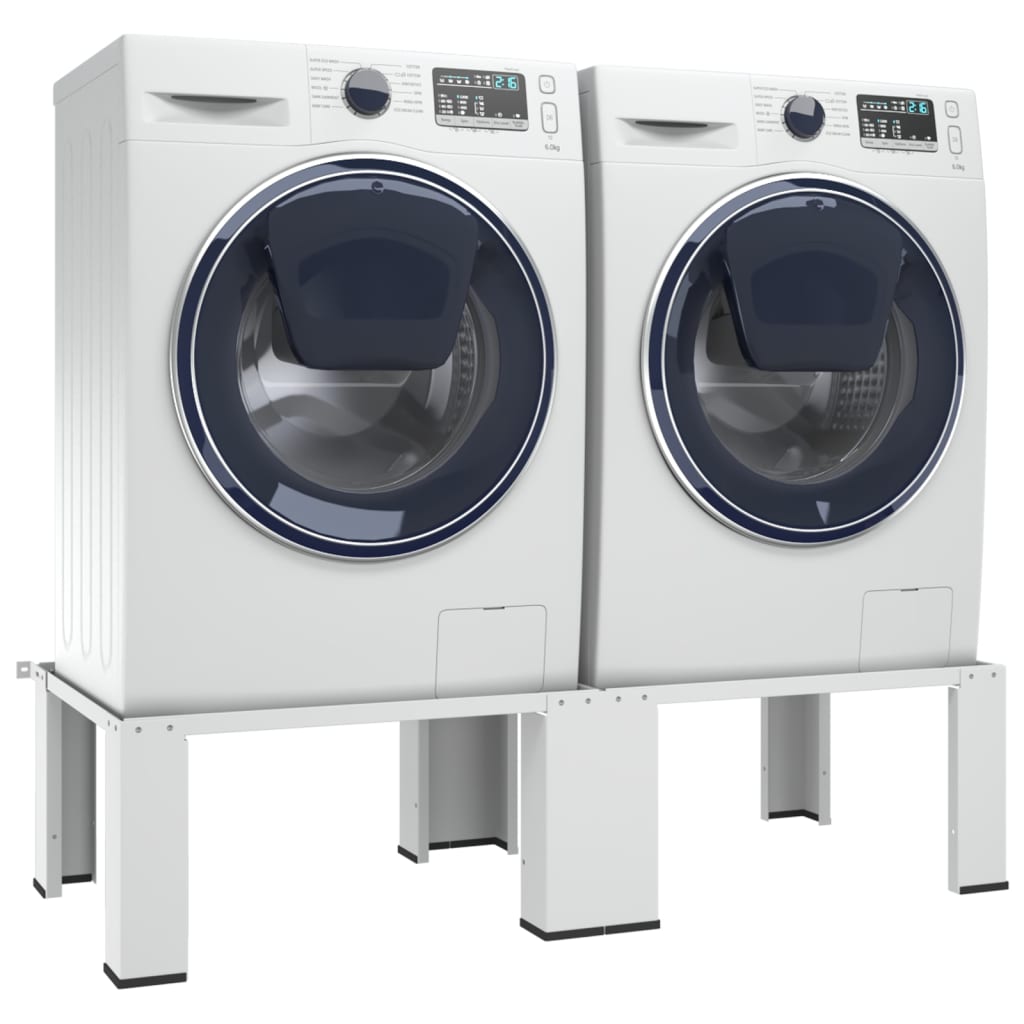 vidaXL dobbelt sokkel til vaskemaskine og tørretumbler hvid