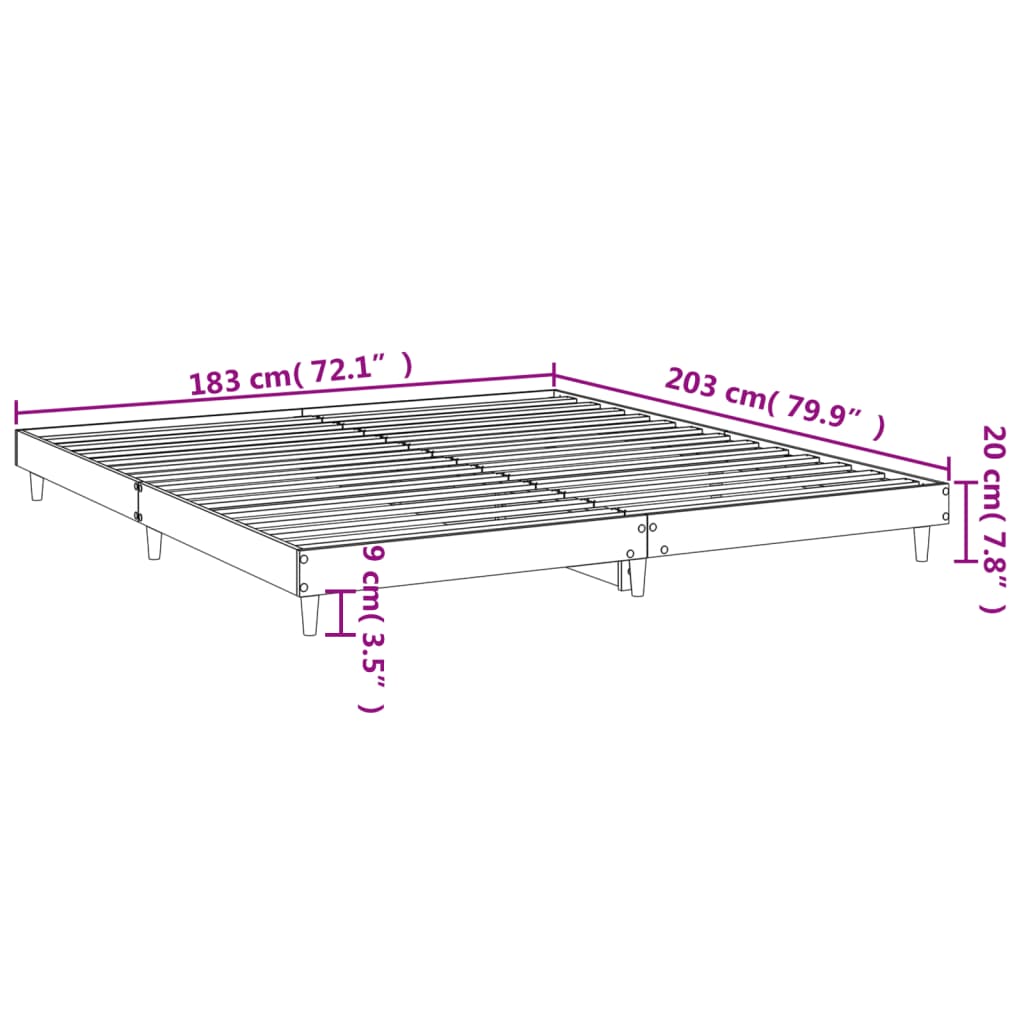 vidaXL sengestel 180x200 cm konstrueret træ hvid