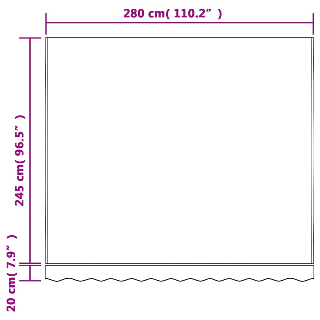 vidaXL markisedug 3x2,5 m stribet flerfarvet