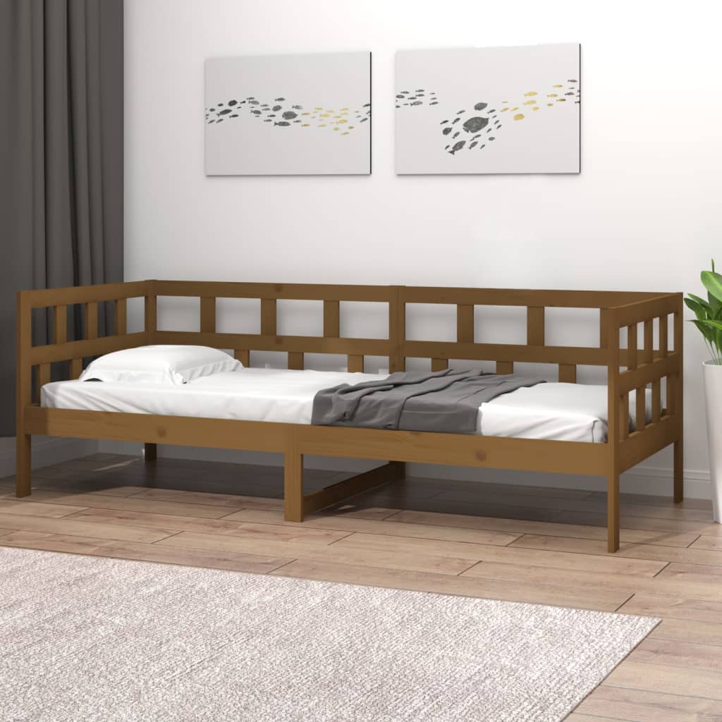 vidaXL daybed 80x200 cm massivt fyrretræ gyldenbrun