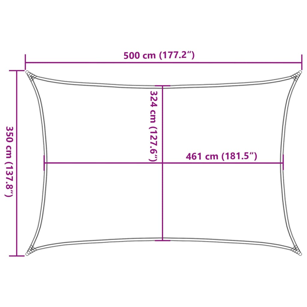 vidaXL solsejl 5x3,5 m 100 % polyesterstof sandfarvet