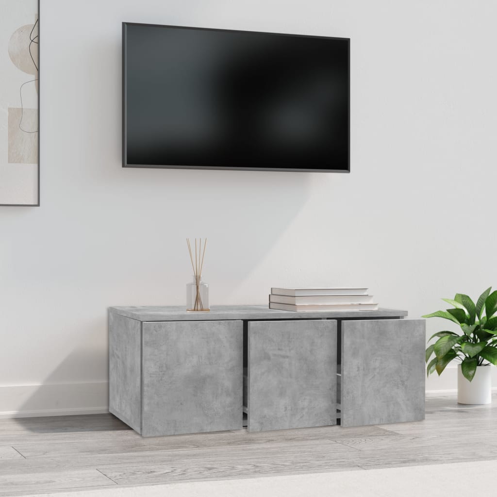 vidaXL tv-bord 80x34x30 cm konstrueret træ betongrå