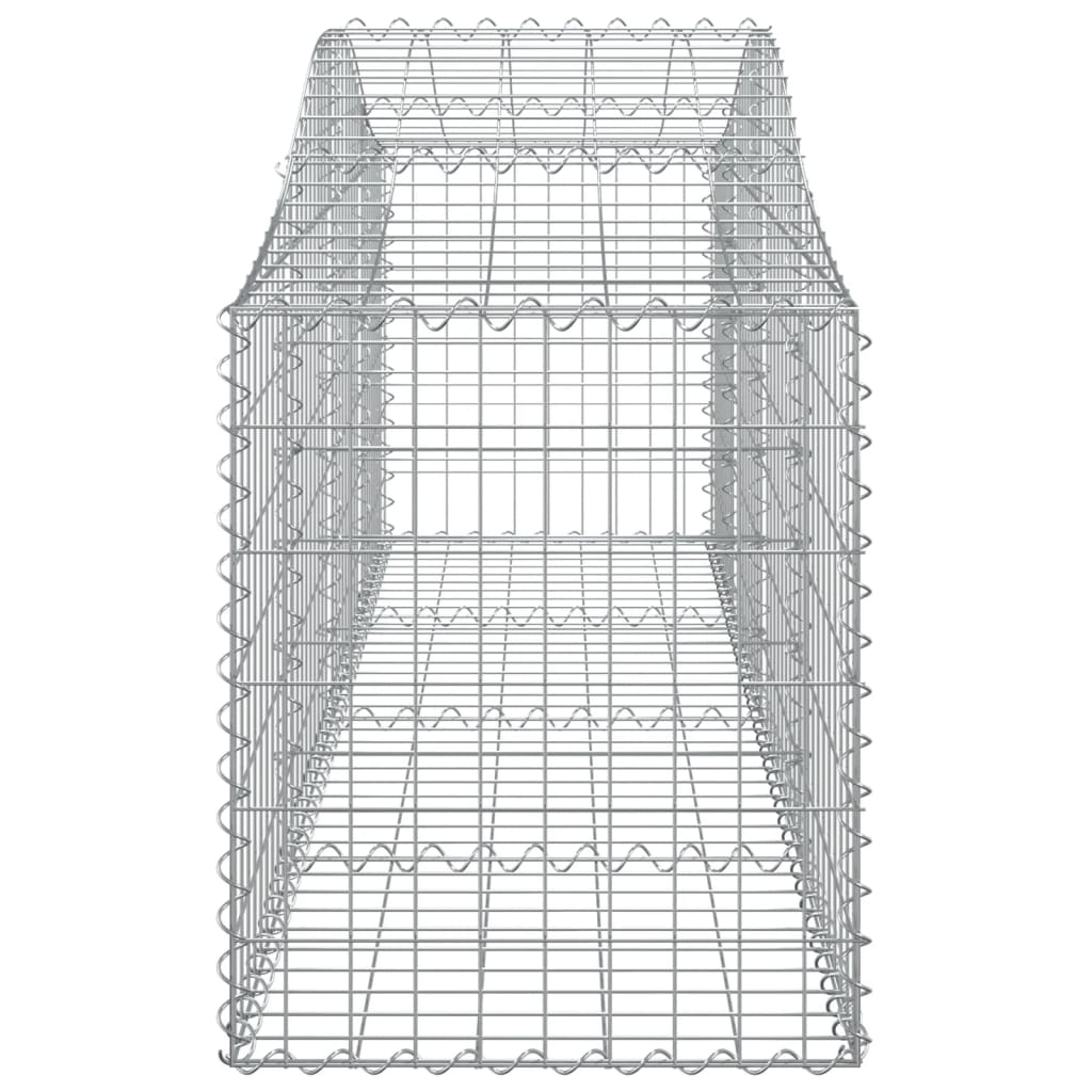 vidaXL buede gabionkurve 40 stk. 200x50x60/80 cm galvaniseret jern