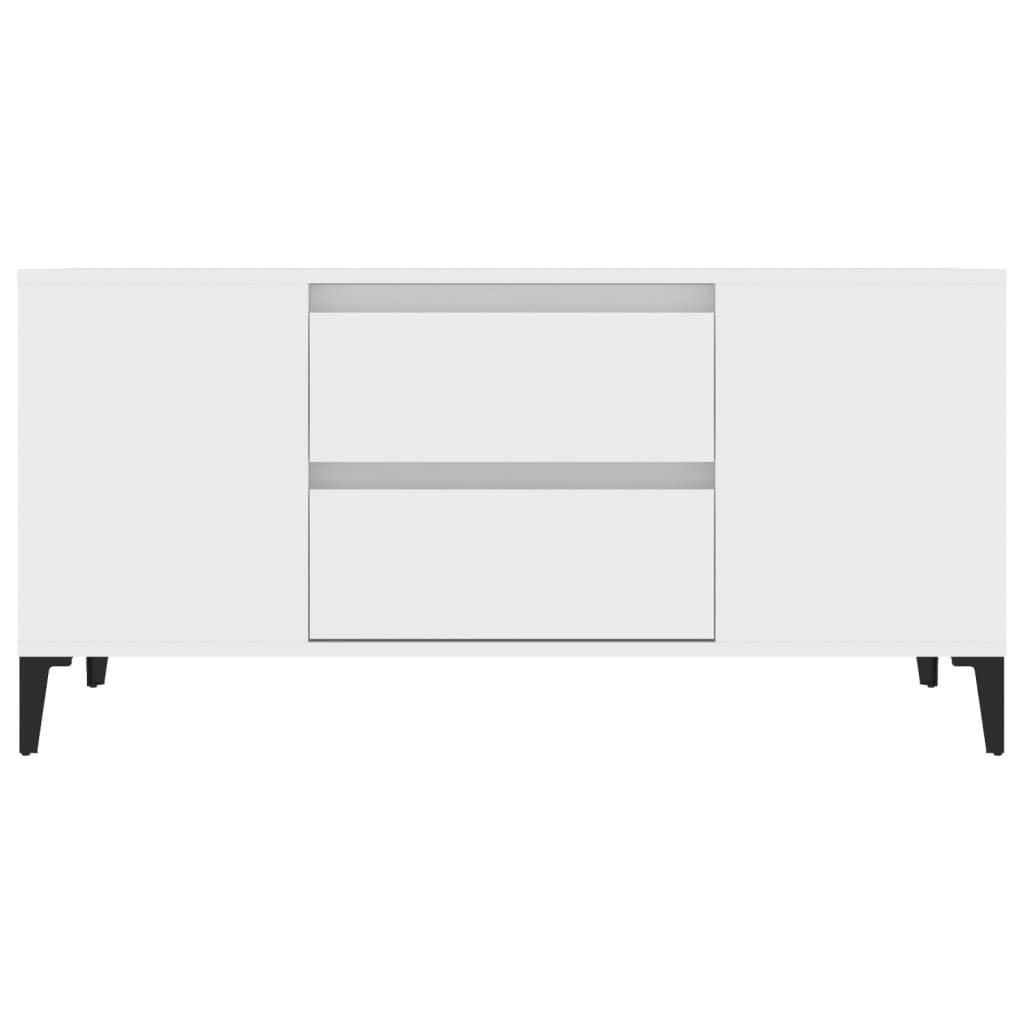 vidaXL tv-bord 102x44,5x50 cm konstrueret træ hvid