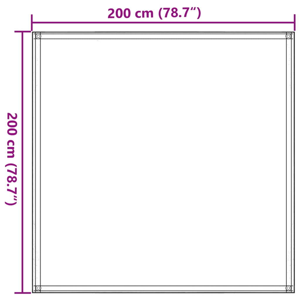 vidaXL telttæppe 200x200 cm HDPE lysegrøn