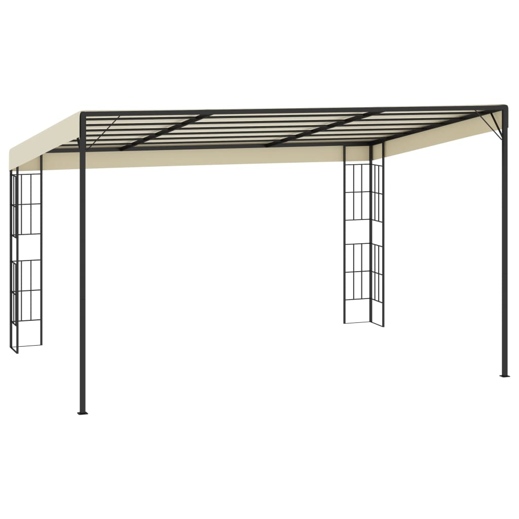 vidaXL vægmonteret pavillon 3x4 m stof cremefarvet