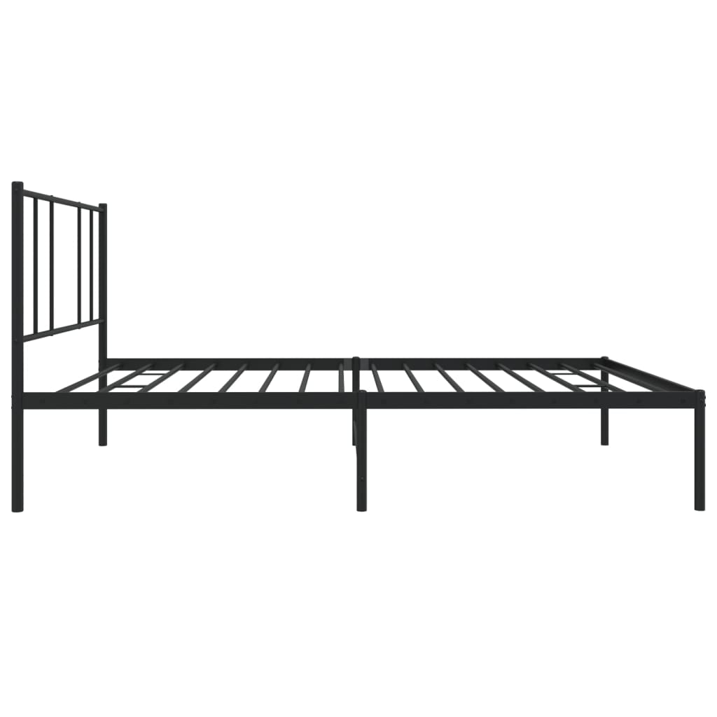 vidaXL sengeramme med sengegavl 100x200 cm metal sort