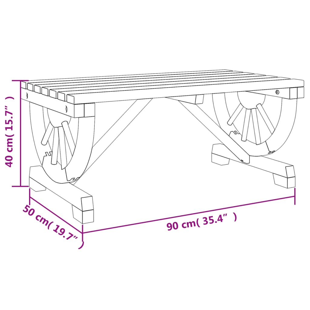 vidaXL havebord 90x50x40 cm massivt grantræ