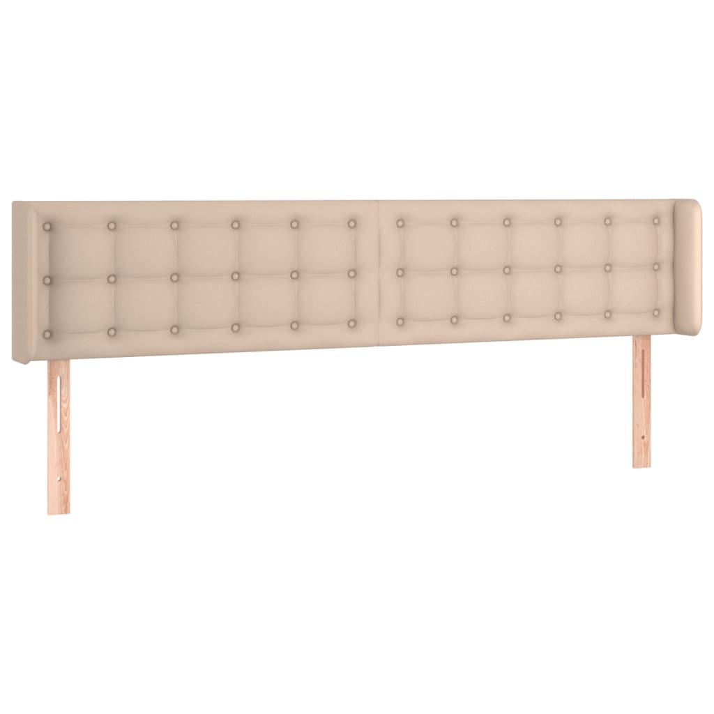 vidaXL sengegavl med LED-lys 183x16x78/88cm kunstlæder cappuccino