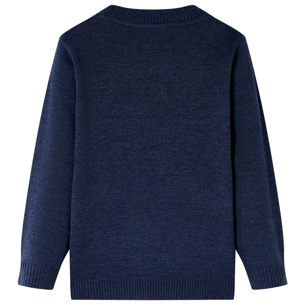 Sweater til børn str. 140 strikket marineblå