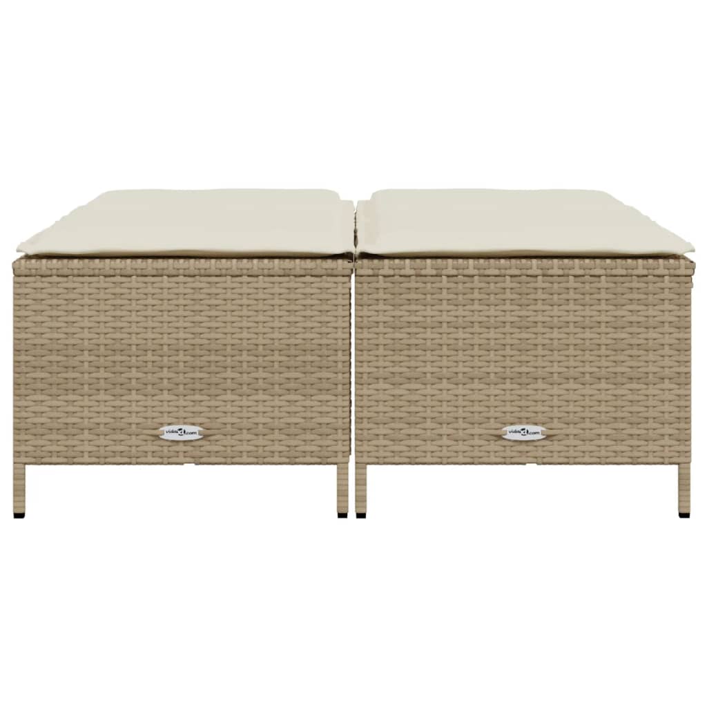 vidaXL haveskamler 4 stk. med hynder polyrattan beige