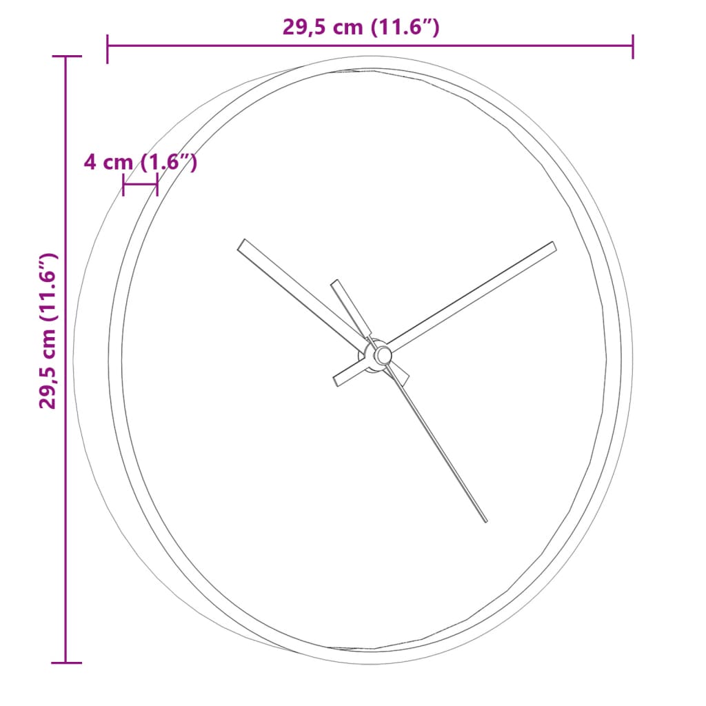 vidaXL vægur Ø29,5 cm polystyren og glas guldfarvet og hvid