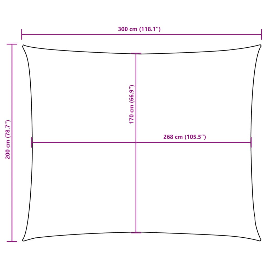 vidaXL solsejl 2x3 m rektangulær oxfordstof cremefarvet