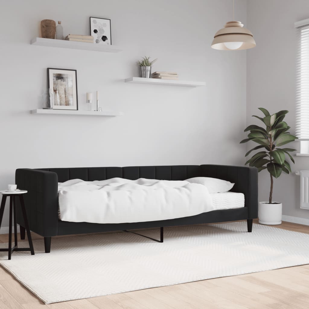 vidaXL daybed med madras 80x200 cm velour sort