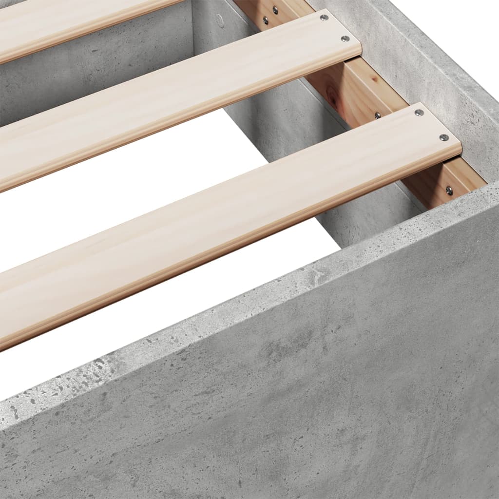 vidaXL sengeramme med skuffer 160x200 cm konstrueret træ betongrå