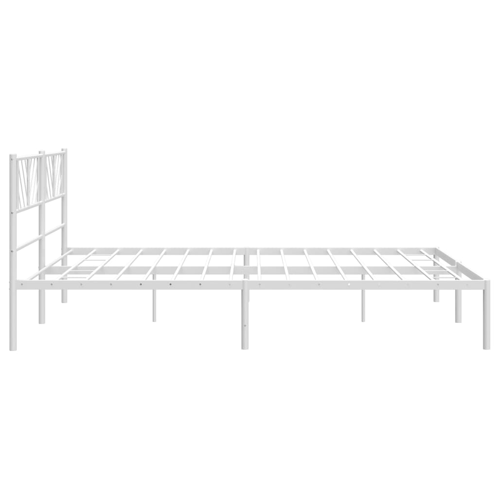 vidaXL sengeramme med sengegavl 180x200 cm metal hvid