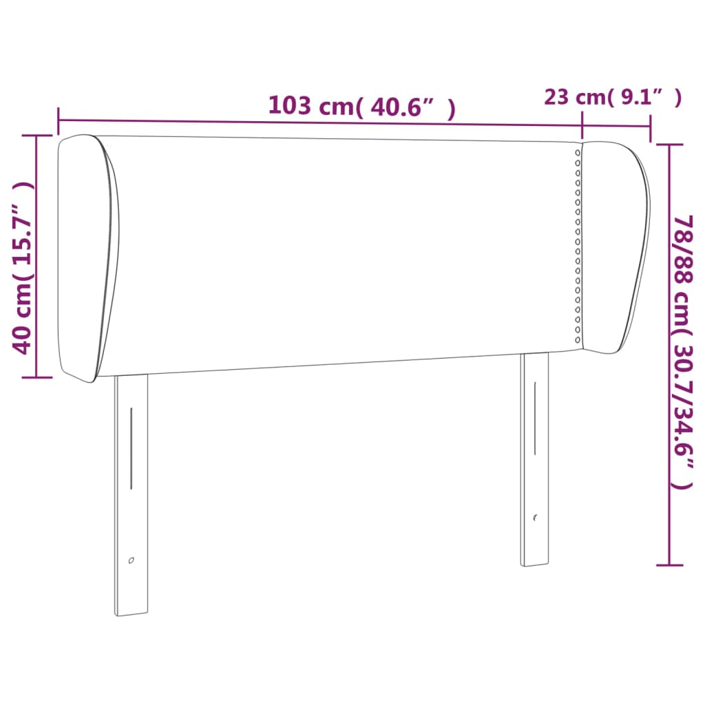 vidaXL sengegavl med kanter 103x23x78/88 cm stof grøn