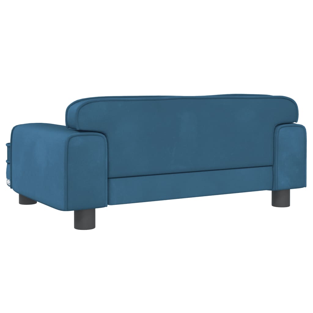 vidaXL sofa til børn 70x45x30 cm fløjl blå