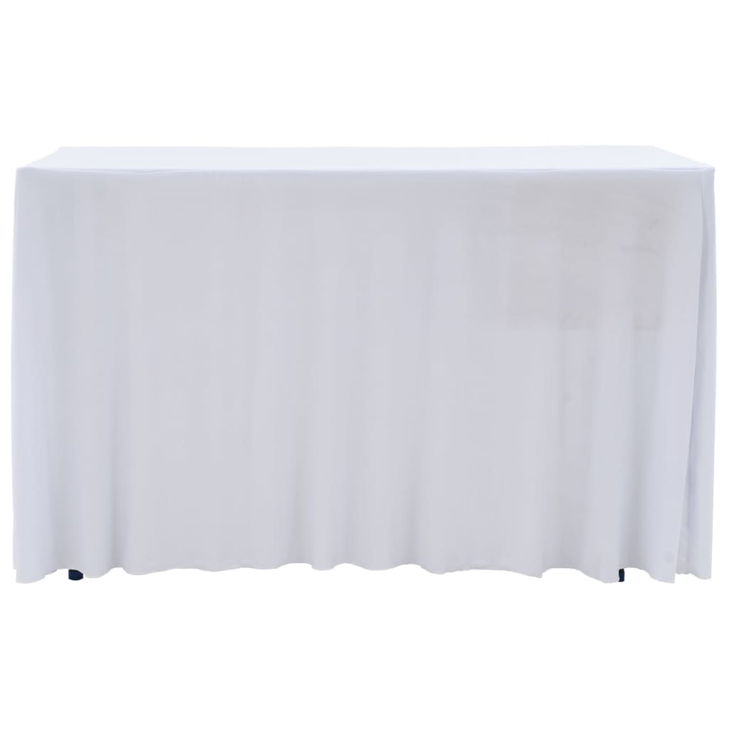 vidaXL strækbare bordduge med skørt 2 stk. 120 x 60,5 x 74 cm hvid