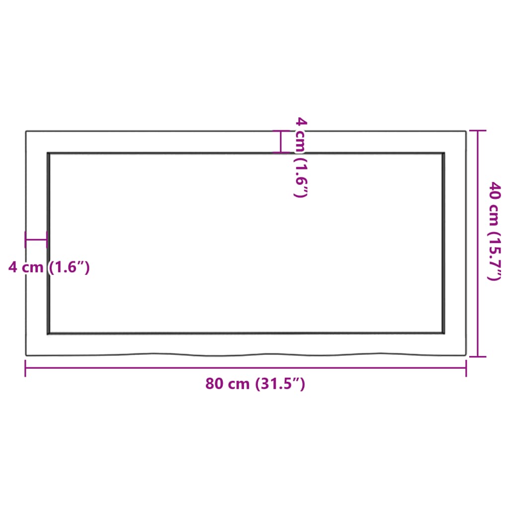 vidaXL væghylde 80x40x(2-4) cm behandlet massivt egetræ lysebrun