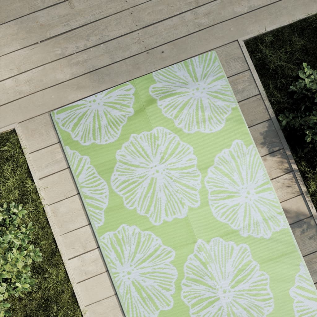 vidaXL udendørs gulvtæppe 80x250 cm PP grøn