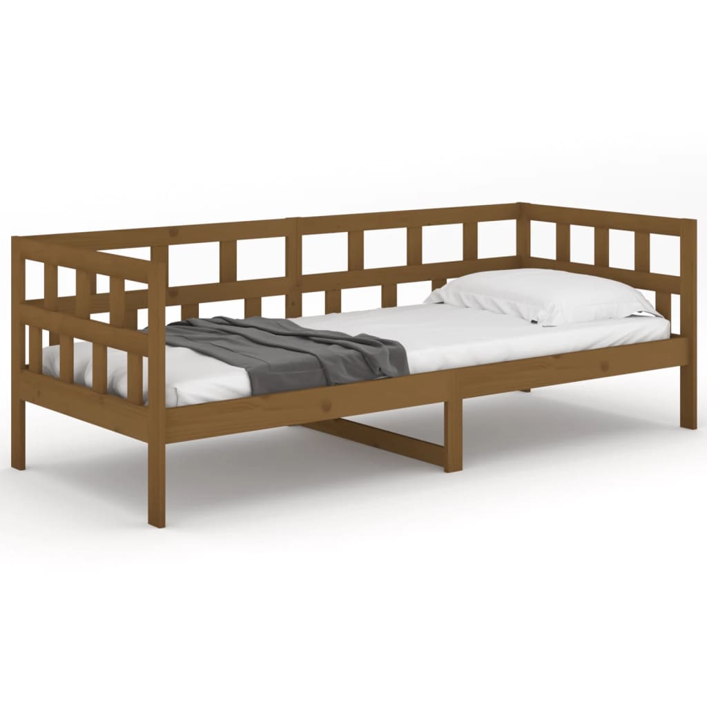 vidaXL daybed 90x190 cm massivt fyrretræ gyldenbrun