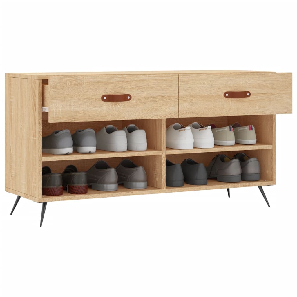 vidaXL skobænk 102x35x55 cm konstrueret træ sonoma-eg