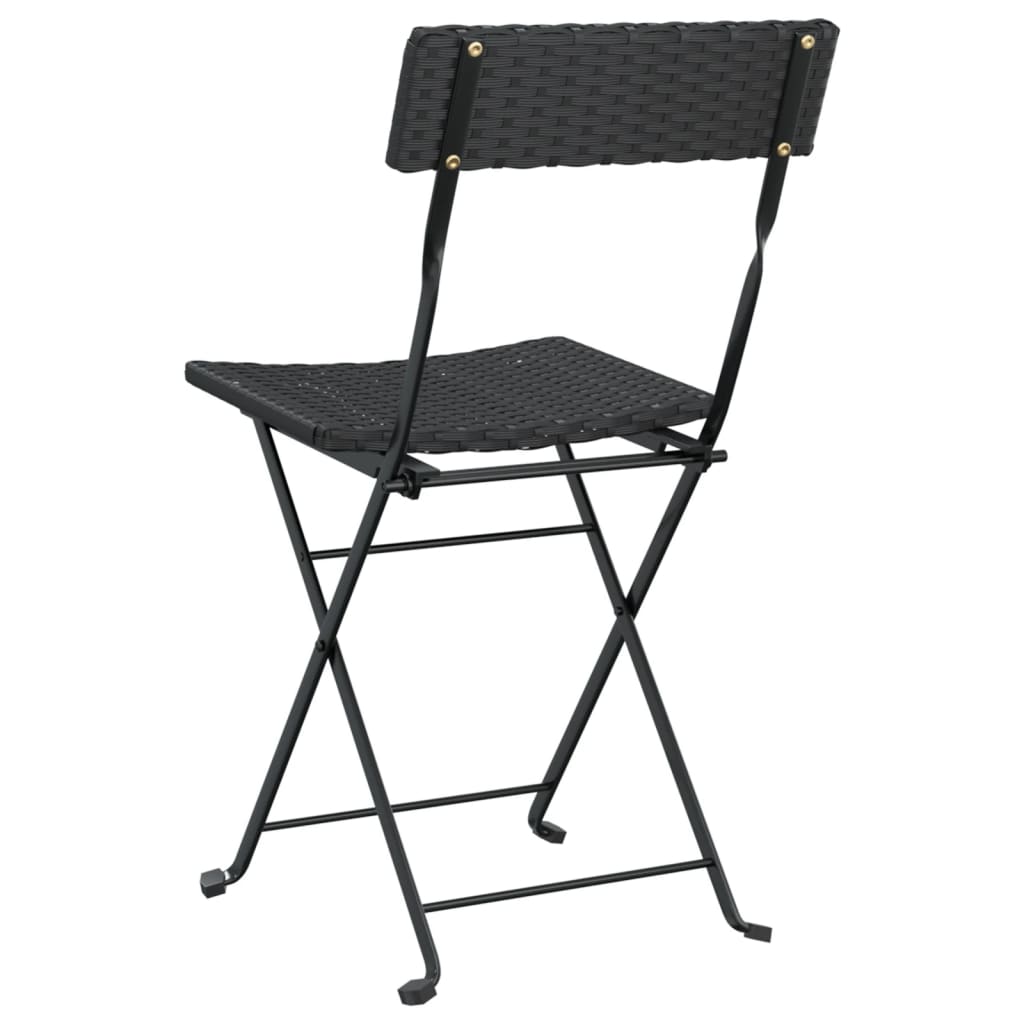 vidaXL foldbare bistrostole 4 stk. polyrattan og stål sort