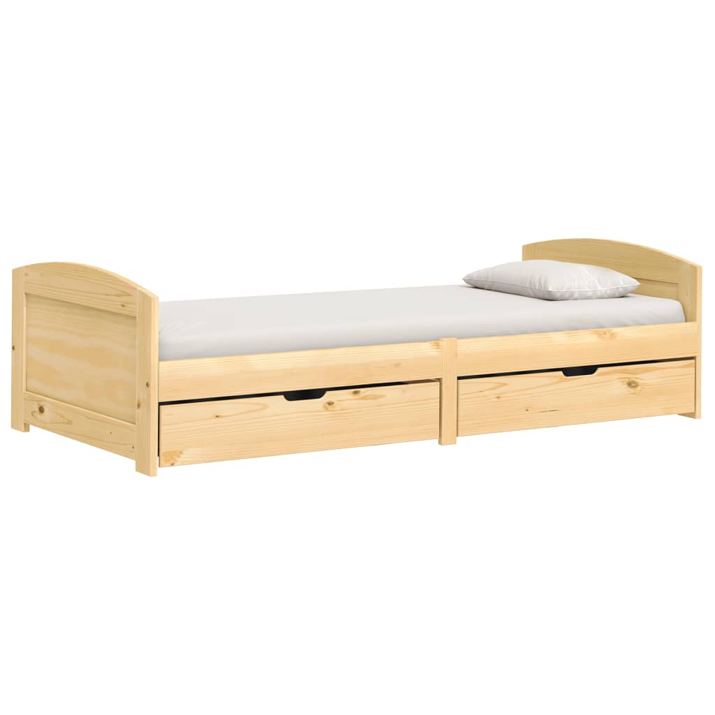 vidaXL daybed med to skuffer IRUN 90x200 cm massivt fyrretræ