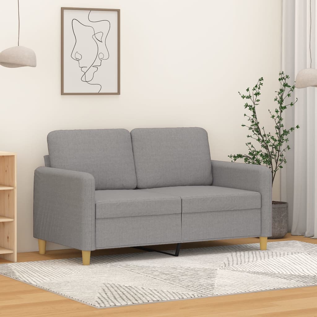 vidaXL 2-personers sofa 120 cm stof lysegrå