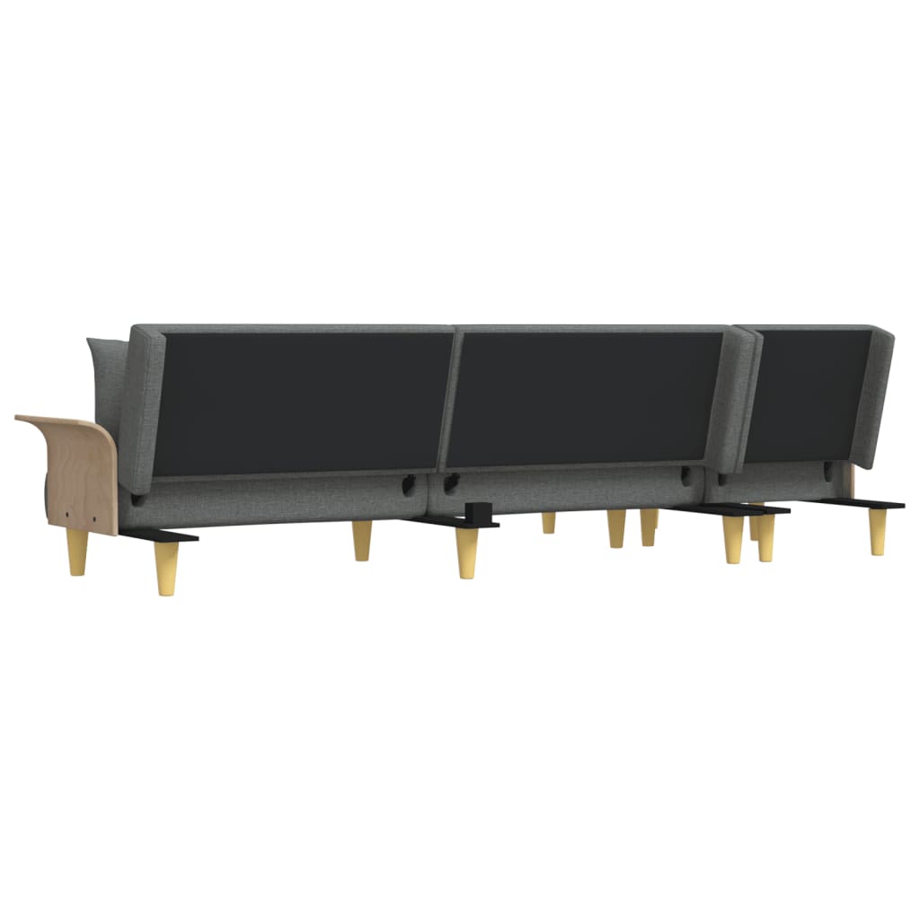 vidaXL L-formet sovesofa 279x140x70 cm stof mørkegrå