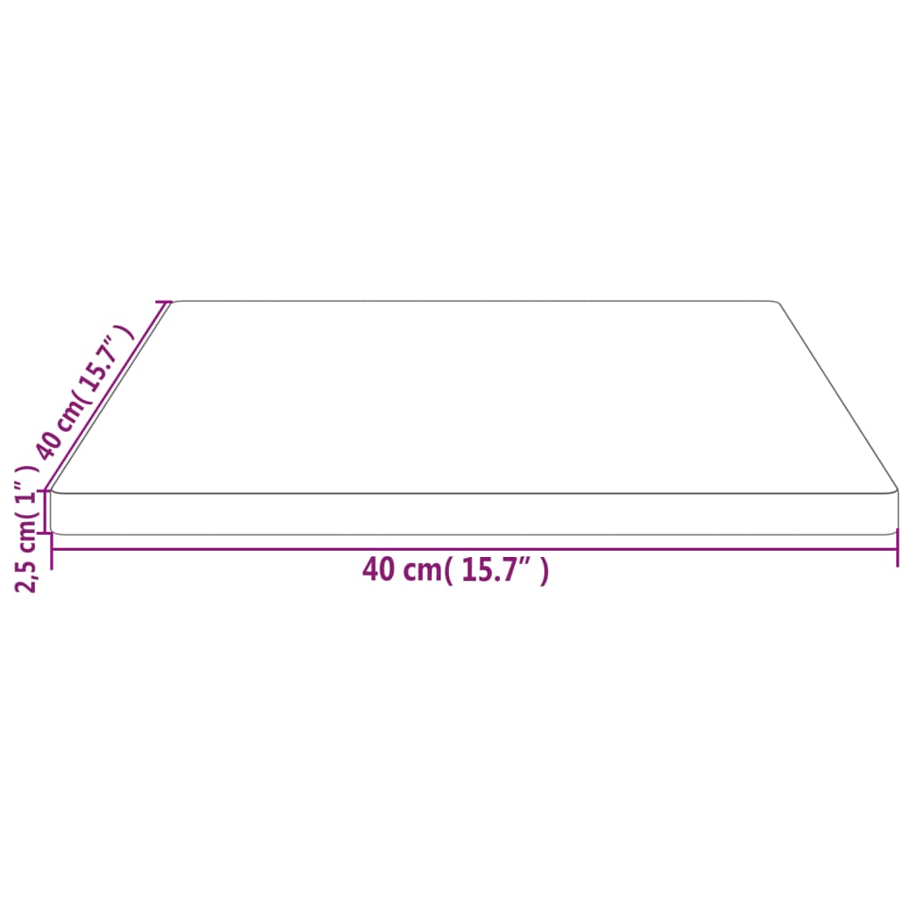 vidaXL bordplade 40x40x2,5 cm firkantet massivt fyrretræ