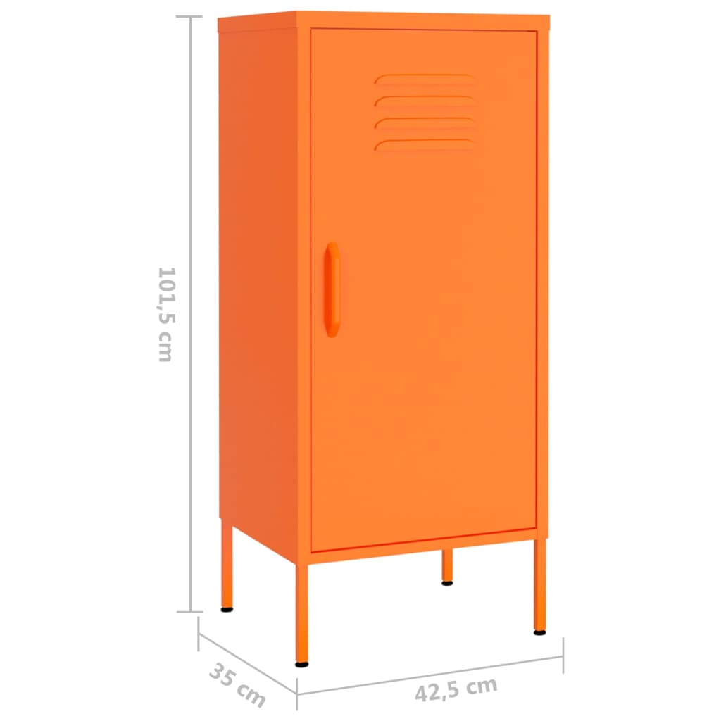 vidaXL opbevaringsskab 42,5x35x101,5 cm stål orange