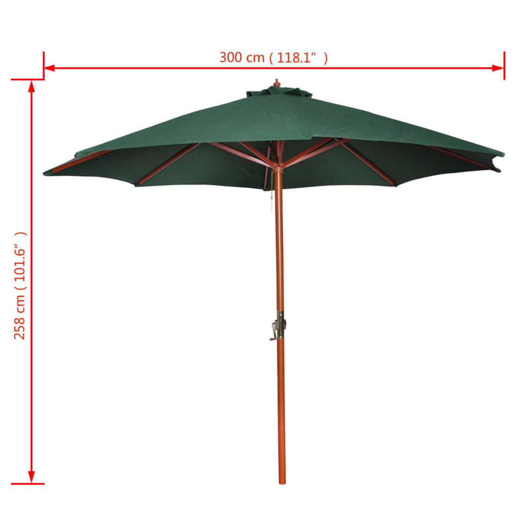 vidaXL parasol 258 cm grøn