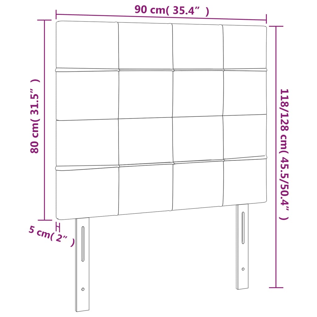 vidaXL sengegavle 2 stk. 90x5x78/88 cm stof sort