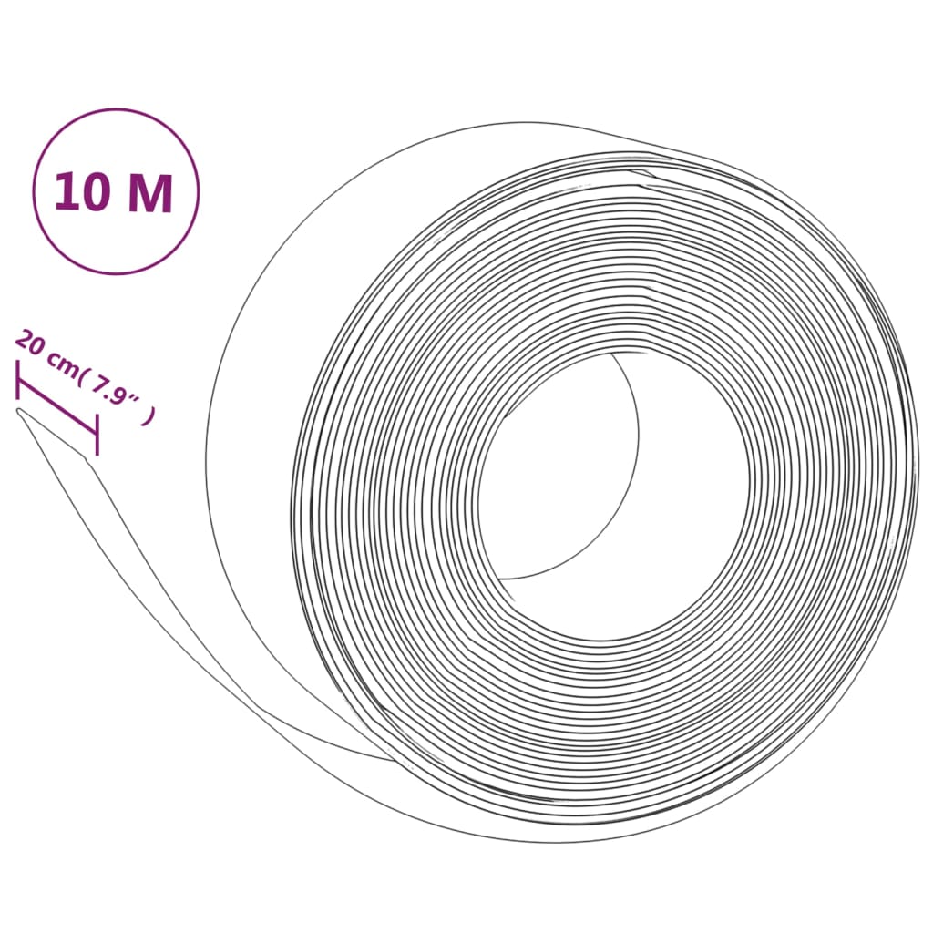 vidaXL græskant 10 m 20 cm polyethylen brun