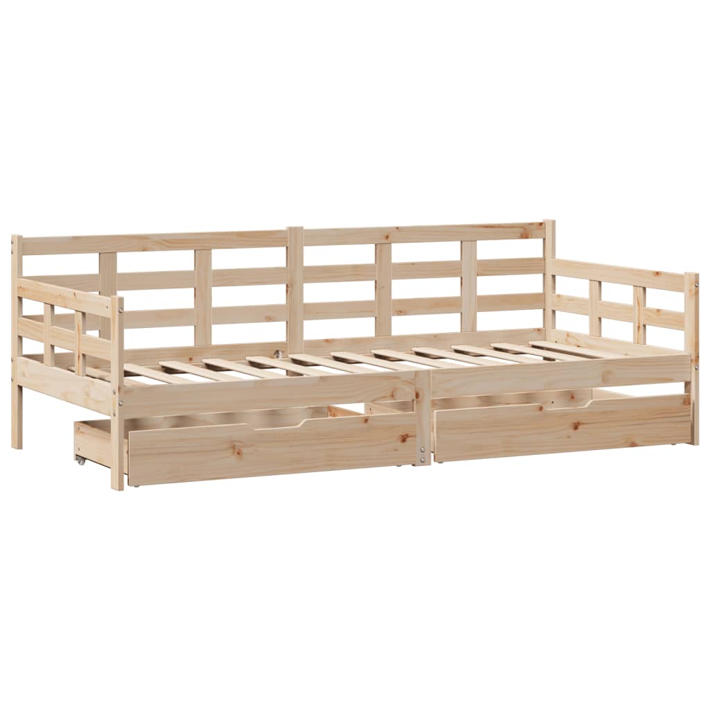 vidaXL daybed med skuffer 80x200 cm massivt fyrretræ