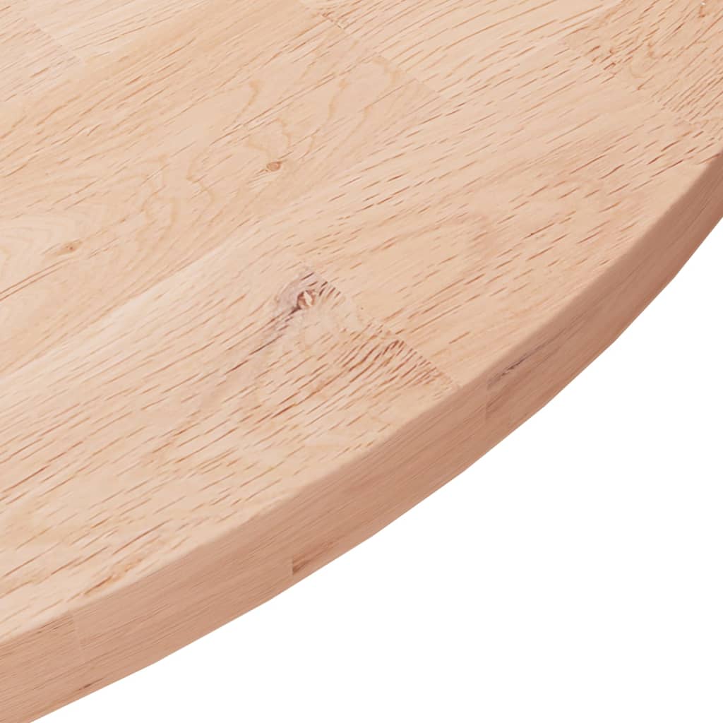 vidaXL rund bordplade Ø60x2,5 cm ubehandlet massivt egetræ