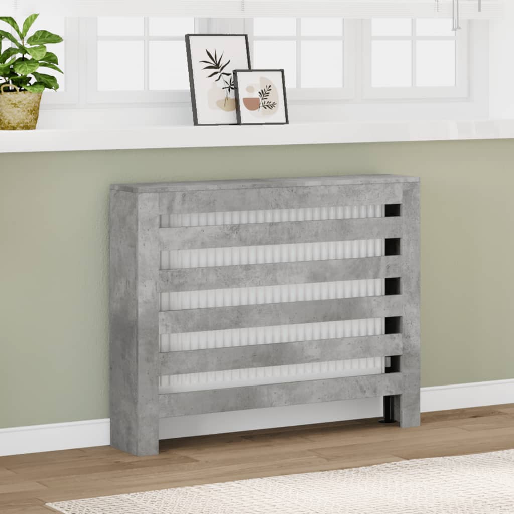 vidaXL radiatorskjuler 104x20x82 cm konstrueret træ betongrå