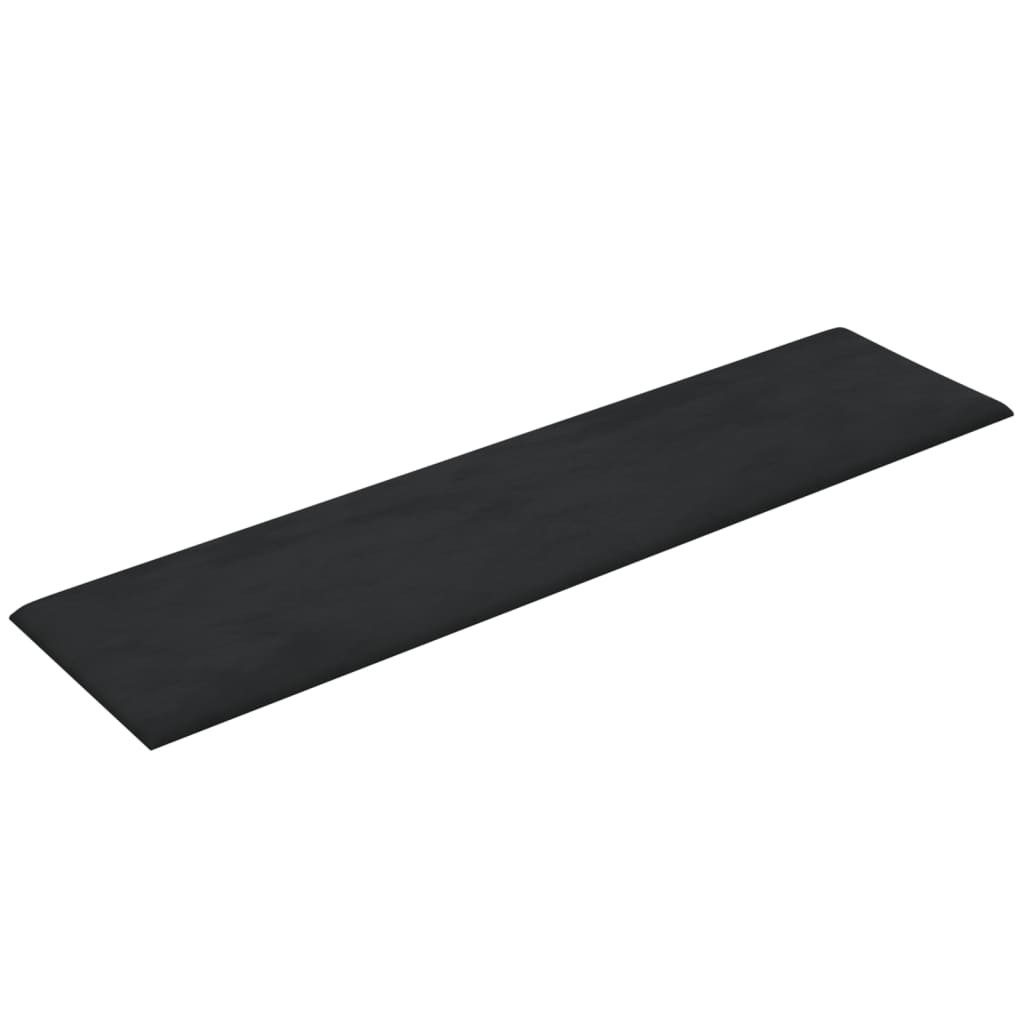 vidaXL vægpaneler 12 stk. 60x15 cm 1,08 m² fløjl sort