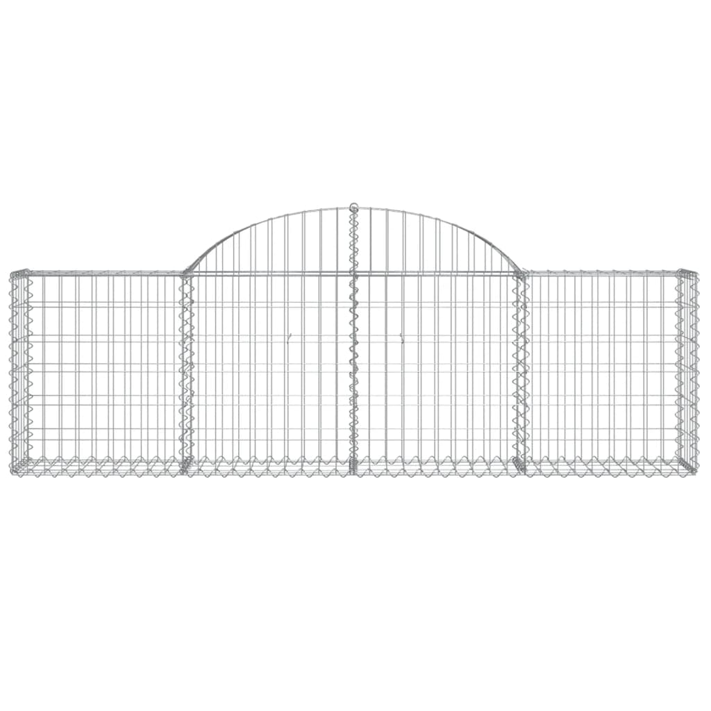 vidaXL buede gabionkurve 6 stk. 200x30x60/80 cm galvaniseret jern