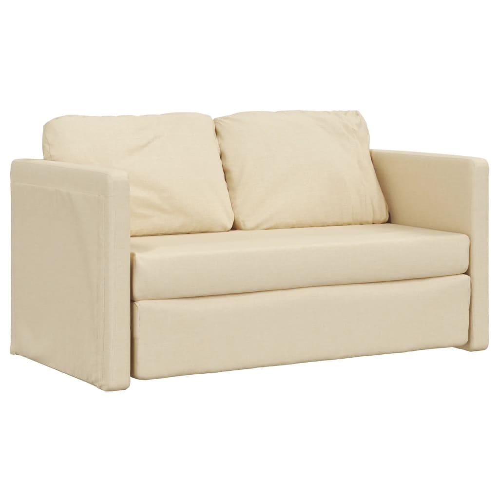 vidaXL 2-i-1 sovesofa 112x174x55 cm stof creme