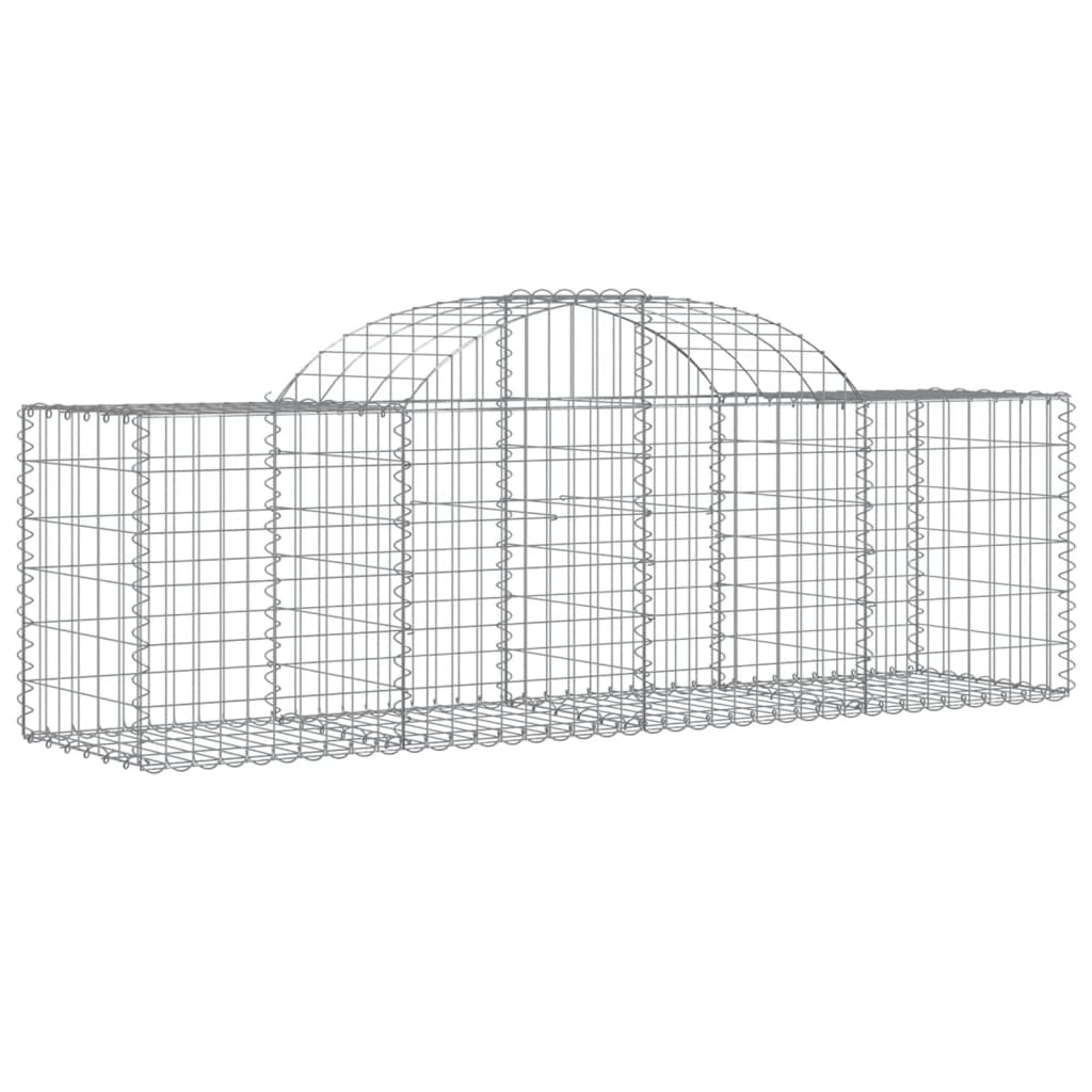 vidaXL buede gabionkurve 4 stk. 200x50x60/80 cm galvaniseret jern