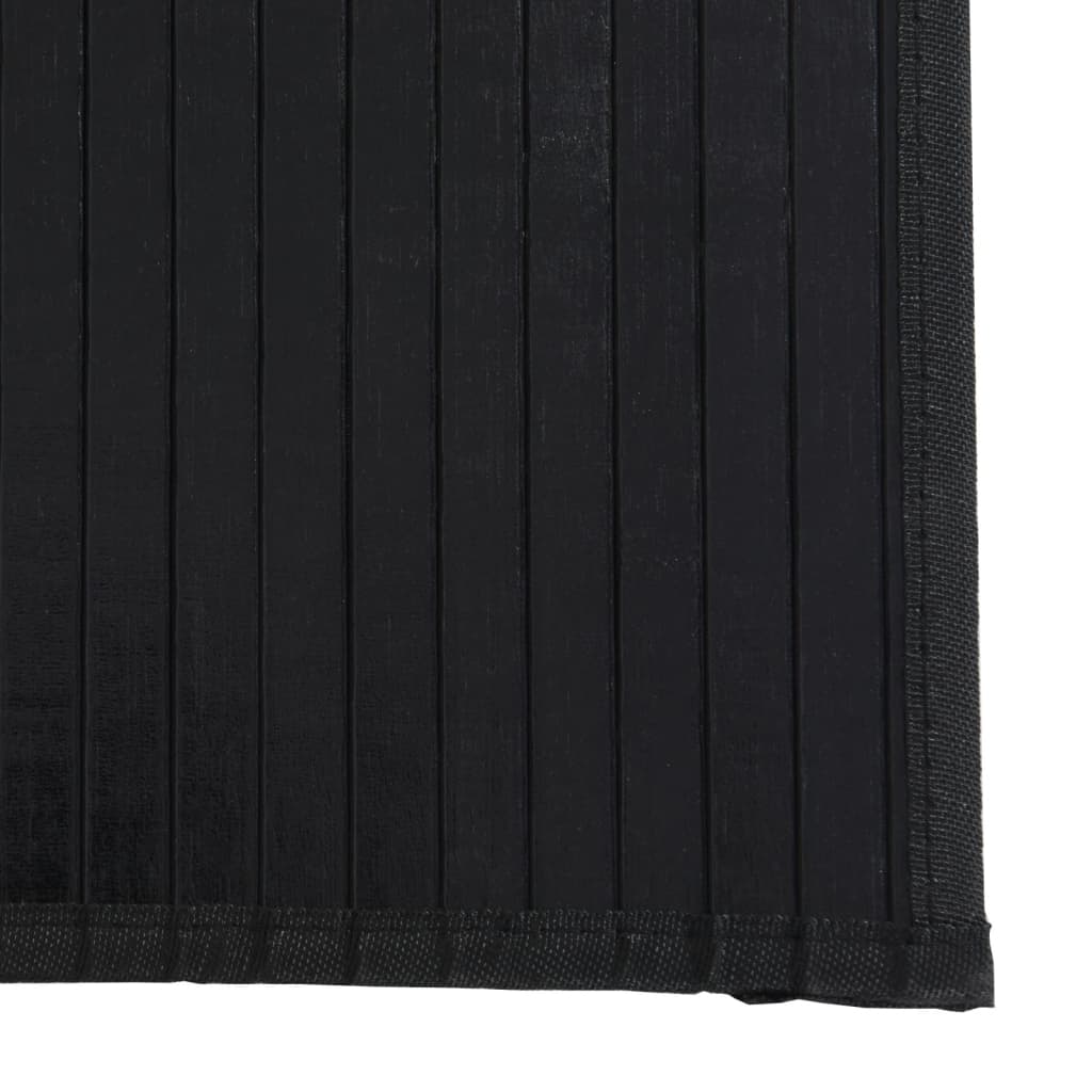 vidaXL gulvtæppe 100x300 cm rektangulær bambus sort