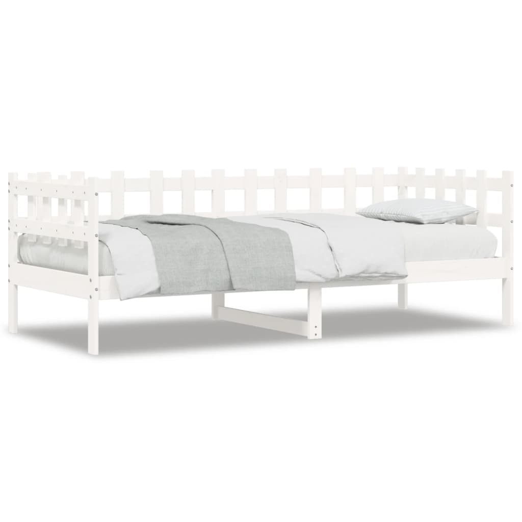 vidaXL daybed uden madras 90x190 cm massivt fyrretræ hvid