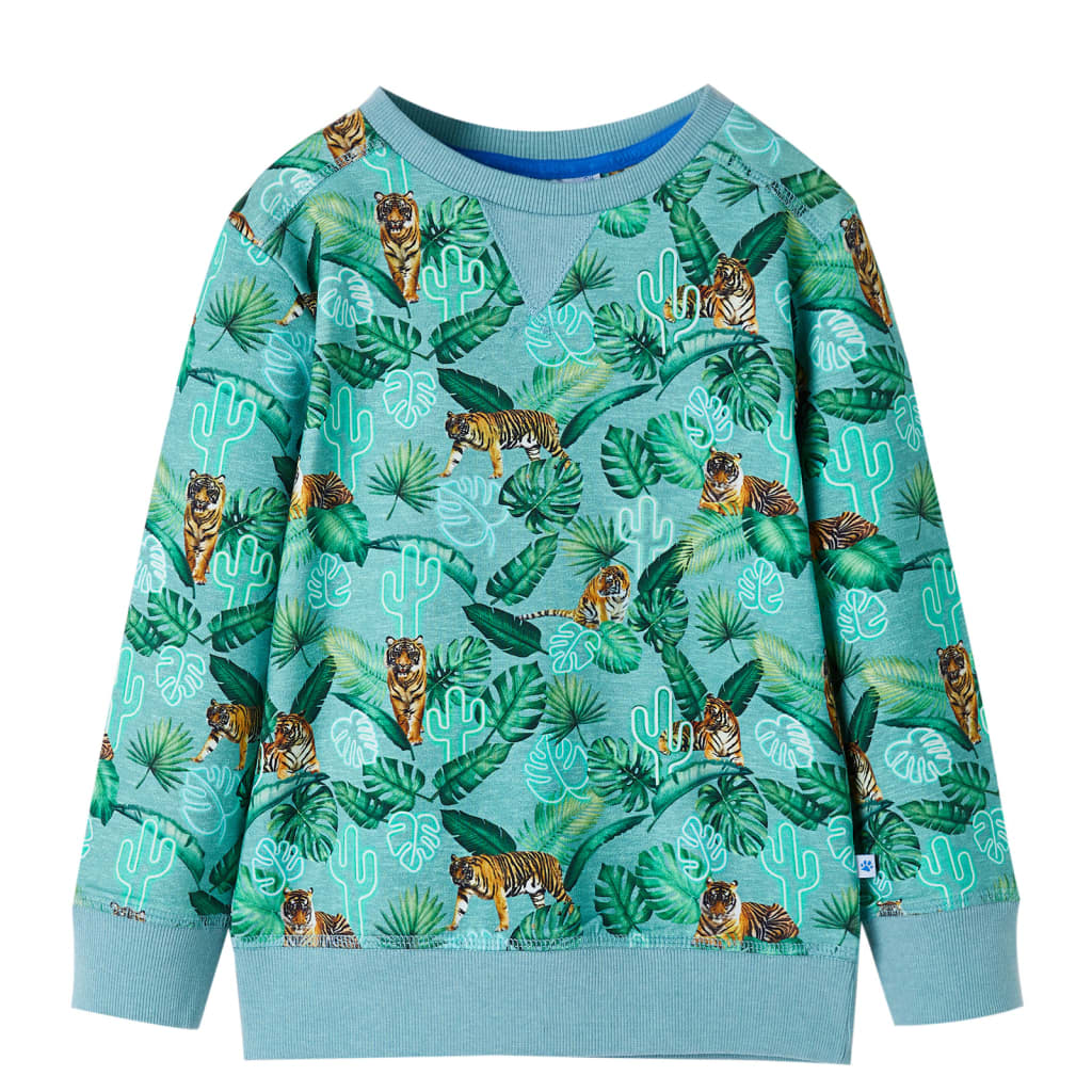 Sweatshirt til børn str. 104 lys grønmeleret