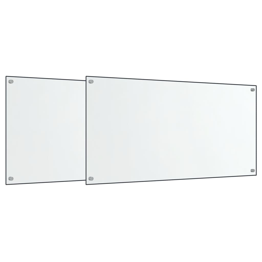 vidaXL stænkplader 2 stk. 80x50 cm hærdet glas gennemsigtig